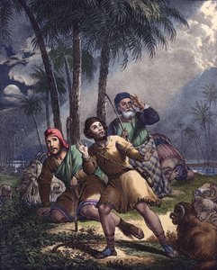 Kristus kunngjorde til de jødiske hyrdene (farge litho) av Siegfried Detler Bendixen
