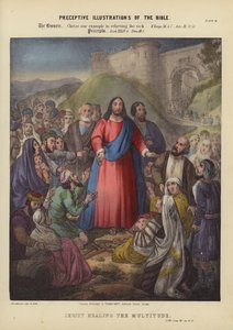 Kristus helbreder mengden (farget gravering) av Siegfried Detler Bendixen