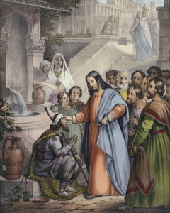 Jesus gir syn til en som er født blind av Siegfried Detler Bendixen