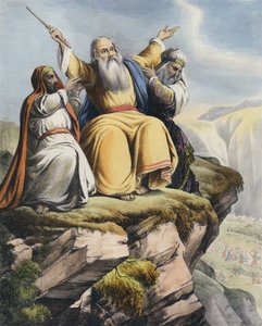 Moses ber om at Israel skal lykkes mot amalekittene av Siegfried Detler Bendixen