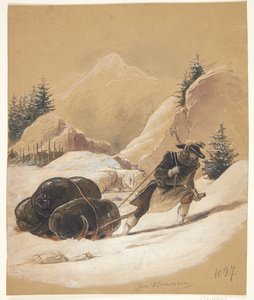 Mann med slede av Sigmund Ferdinand Ritter von Perger
