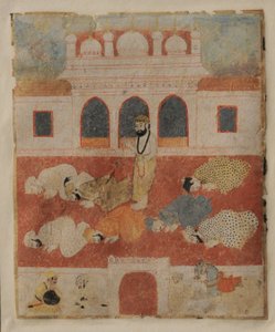 Guru Nanak Dev ji står midt blant hengivne av Sikh School