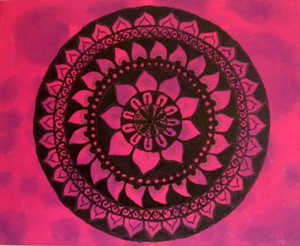 Mandala i rosa og lilla av Sil A