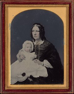 Portrett av en kvinne og baby, ca. 1855 (foto) av Silas Eastham