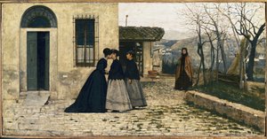 The Visit (olje på lerret av Silvestro Lega