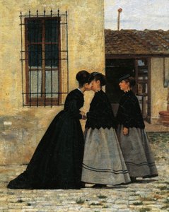 Besøket, av Silvestro Lega, detalj
