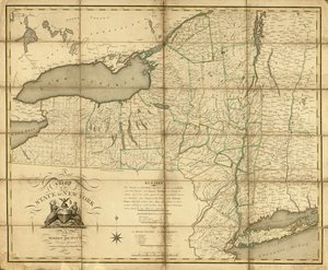 Et kart over delstaten New York. LOC 74696138 av Simeon De Witt
