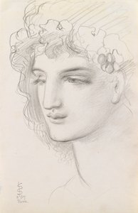 Studie av et kransert hode, 1867 av Simeon Solomon