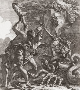 Hercules og Hydraen. (skrive ut) av Simon (after) Vouet