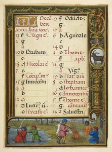 Kalenderside for desember, illustrasjon fra 