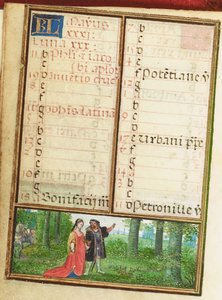 Folio fra en miniatyr Time Book, bruk av Roma, Brugge av Simon Bening