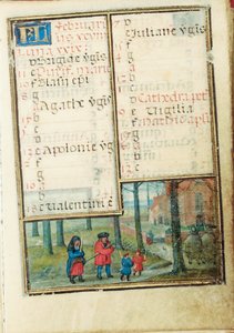 Folio fra en miniatyr Time Book, bruk av Roma, Brugge, 1530-35 av Simon Bening