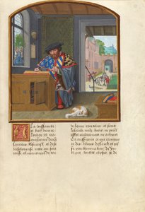 Våpenkongen for Den gylne skinns orden skriver om Jacques de Lalaing av Simon Bening