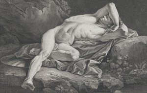 Studie av naken mann, 1762. av Simon Charles Miger
