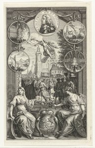 Allegori om opphøyelsen av William IV til stadholder, 1747 av Simon Fokke