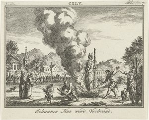 Brenning av Jan Hus på bålet, midten av 1700-tallet