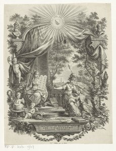 Minerva tar imot en ung mann av Simon Fokke