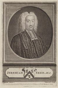 Jeremiah Seed , engelsk prest og akademiker (gravering) av Simon Francois (after) Ravenet