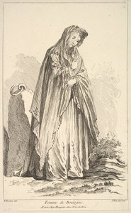 Woman of Boulogne, fra Samling av forskjellige utenlandske figurer Oppfunnet av F. Bo..., 1700-tallet. av Simon Francois Ravenet