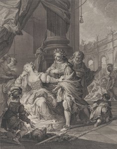 Gunhilda anklaget for utroskap, 1760. av Simon Francois Ravenet