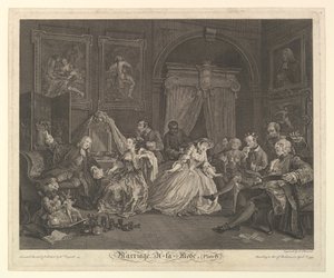 Ekteskap A-la-Mode, Plate IV, 1. april 1745. av Simon Francois Ravenet