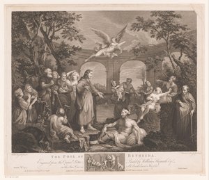 Kristus helbreder de syke i Bethesda The Pool of Bethesda (tittel på objekt)