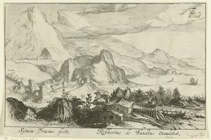 Fjelllandskap med bygninger Fjelllandskap (serietittel) av Simon Frisius