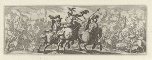 Tre cavaleristen bij een veldslag med olifanten Kavaleri (serietittel) Faecvnda hva er den elskede av Phaebus og den takknemlige Florentia til menn av ivrig geni, nok er vist av pvgnas, enthea av kraften til brystene som Mercury skåret den erfarne klienten av Simon Frisius