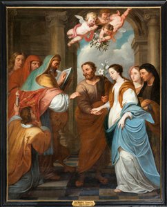 Sognekirke (Parochiekerk Sint-Eligius). Simon de Pape. 3 Jomfruens forlovelse. 17. århundre.