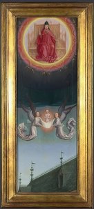 Sankt Bertins sjel blir båret til himmelen (altertavle fra Abbey of St. Bertin). Rundt 1459