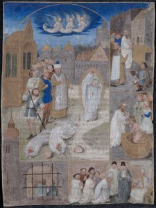 Blad utskåret fra et brev av Charles the Bold og Margaret of York..., ca. 1467-1470. av Simon Marmion