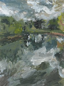 Dam nr. 2, 2023 (akryl på papir)