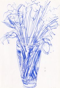Blomstervase, 2016 (blekk på papir)