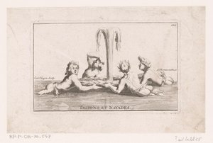 Fonteinsculptuur van tritonen en naïaden Tritons og Nayads. (tittel på objekt) Samling av statuer, grupper, fontener, termer, vaser og andre praktfulle ornamenter av slottet og parken i Versailles (serietittel)