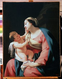 Jomfruen og barnet (Jomfru og barnet). Maleri av Simon Vouet (1590-1649). Olje på lerret, 99,1 x 76,5 cm, tidlig 1600-tall. Fransk skole, barokkkunst. Eremitasjemuseet, St. Petersburg. av Simon Vouet