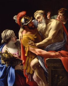 Æneas og hans far på flukt fra Troja, ca. 1635 av Simon Vouet