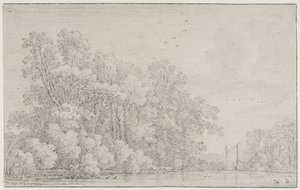 Elvelandskap, ca. 1650. av Simon de Vlieger