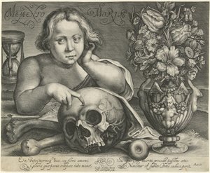 Barn med hodeskalle (Vanitas) Memento Mori (tittel på objekt)