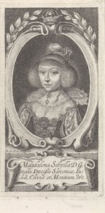 Prinsesse Magdalene Sibylle av Sachsen 1617-1668, hertuginne av Sachsen-Altenburg, ca. 1647-1648.