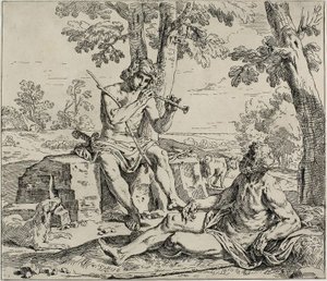 Mercury og Argus av Simone Cantarini
