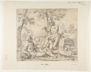Merkur og Argus, ca.1630-1648. av Simone Cantarini