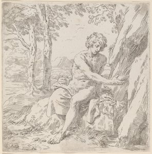 Døperen Johannes i ørkenen av Simone Cantarini