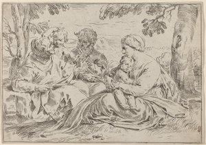 Den hellige familie av Simone Cantarini