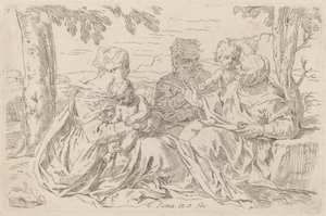 Den hellige familie av Simone Cantarini