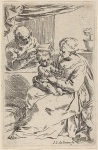 Den hellige familie av Simone Cantarini