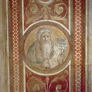 Maesta: Abraham, detalj fra rammen av Simone Martini