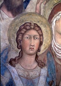 Maesta: kanskje St. Michael av Simone Martini