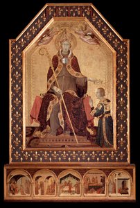 Saint Louis av Anjou (av Toulouse) krone Robert I av Napoli (1277-1343) Maleri av Simone Martini (ca. 1284-1344) 1317 Dim 200x138 cm Napoli, Museo Nazionale di Capodimonte, inv Q 34 av Simone Martini