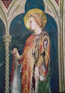 St Elizabeth av Ungarn (detalj, freskomaleri av Simone Martini