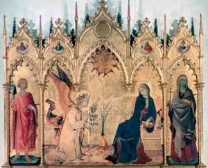Bebudelsen og de to hellige, 1333 av Simone Martini